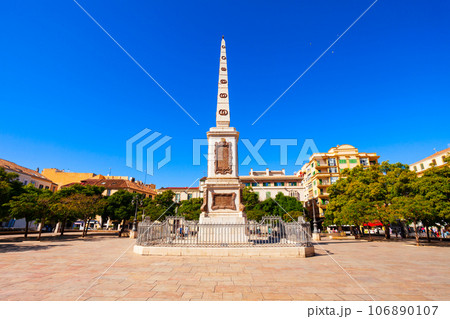 Torrijos Monument at Plaza Merced square in Malaga 106890107