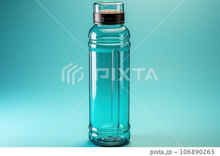mockup empty water bottle with clear platic lid. Generative AI 106890263
