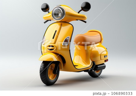 Tiny cute isometric scooter emoji, soft lighting, soft pastel colors white background. Generative AI 106890333