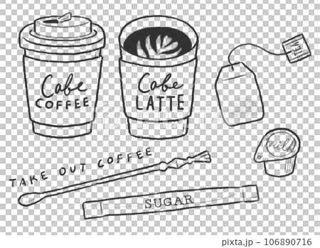 テイクアウトコーヒーのセット テイクアウトコーヒーのセット 106890716