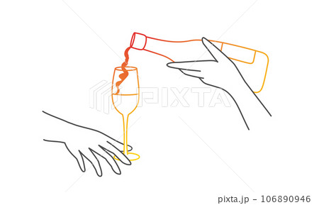 Bottle of alcohol and glass. 106890946