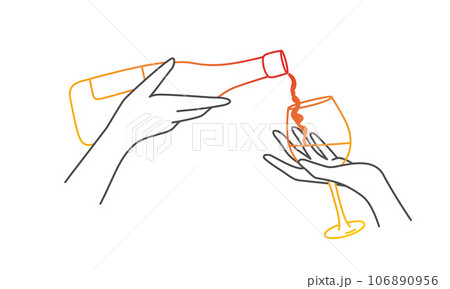 Bottle of alcohol and glass. 106890956