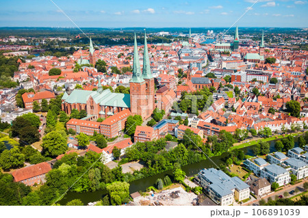 Lubeck old town aerial view 106891039