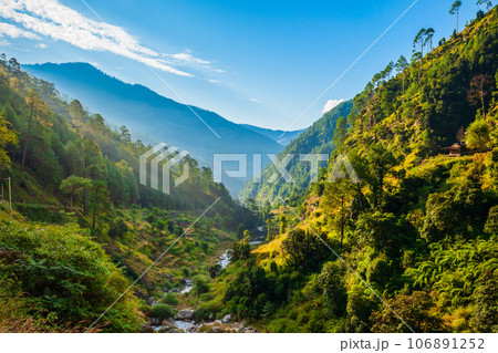 Himalaya mountains panoramic landscape, India 106891252