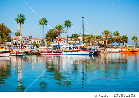 Boats at Side pier in Turkey 106891303