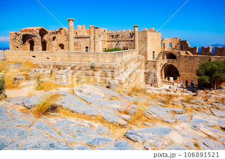Lindos Acropolis and beach, Rhodes 106891521