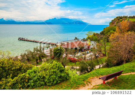 Garda Lake aerial panoramic view 106891522