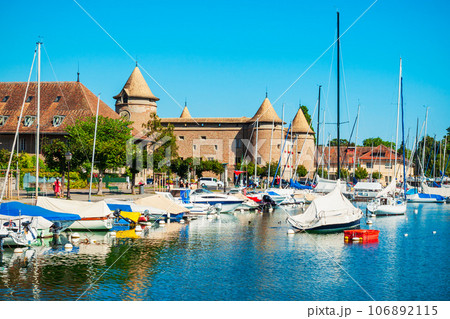 Morges town on Lake Geneva, Switzerland 106892115