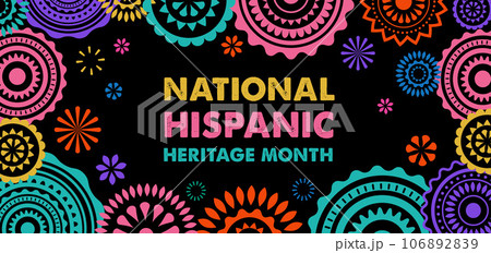 Hispanic heritage month. Vector web banner, poster, card for social media, networks. Greeting with 106892839
