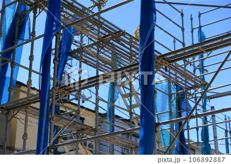 新築戸建て住宅の先行足場 イメージ 新築戸建て住宅の先行足場 イメージ 106892887