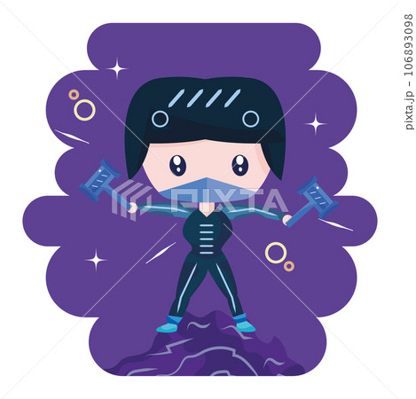 Isolated cute female superhero cartoon character Vector Isolated cute female superhero cartoon character Vector 106893098