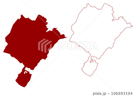 Nyon District (Switzerland, Swiss Confederation, Canton of Vaud, Waadt or Vod) map vector illustration, scribble sketch Bezirk Nyon map 106893584