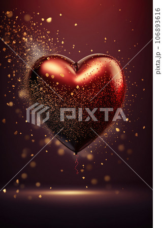 Heart shaped red balloon Heart shaped red balloon 106893616