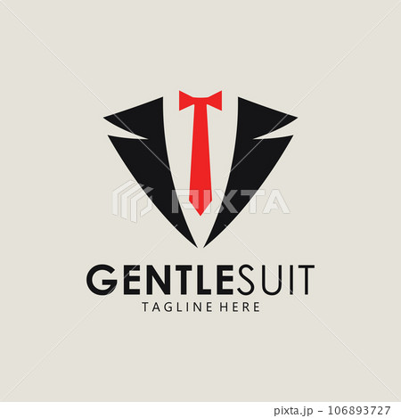 Tuxedo Suit Logo Template with Bow Tie For Men's Fashion. 106893727
