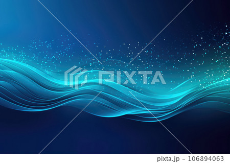 Abstract wavy background with blue and gold lines  106894063