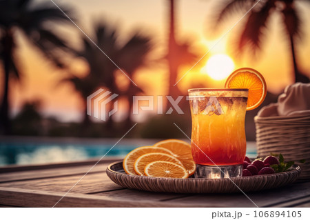 Cocktail on the beach Generative AI 106894105