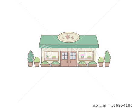 花屋のイラスト線あり 106894180