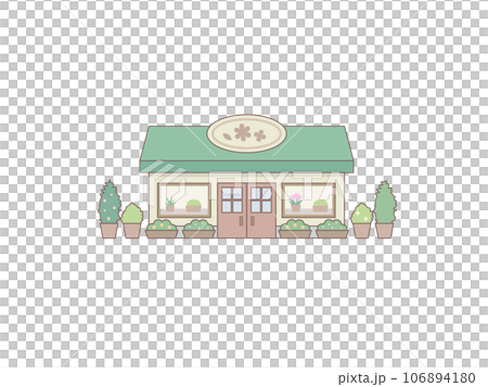 花屋のイラスト線あり 106894180