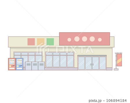 スーパーのイラスト線あり 106894184