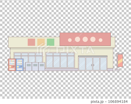 スーパーのイラスト線あり 106894184