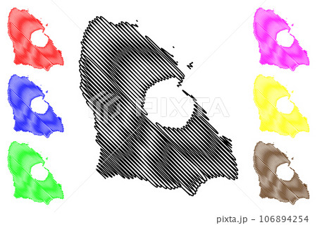 Saint Paul island (French Republic, France, Indian Ocean, French Southern and Antarctic Lands) map vector illustration, scribble sketch Ile Saint-Paul map Saint Paul island (French Republic, France, Indian Ocean, French Southern and Antarctic Lands) map vector illustration, scribble sketch Ile Saint-Paul map 106894254