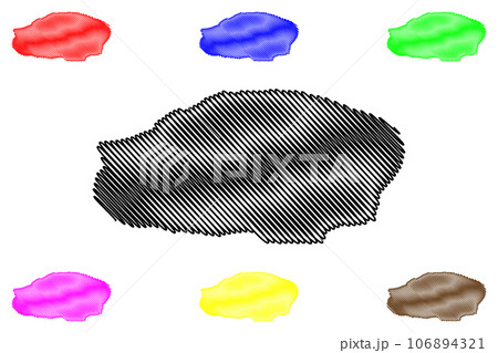 Hateruma island (Japan, East Asia, Japanese archipelago, Yaeyama Islands) map vector illustration, scribble sketch Hateruma-jima, Patirooma or Hatiruma map 106894321