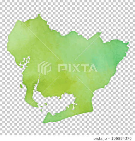 Illustration of Aichi prefecture map in watercolor style 106894370