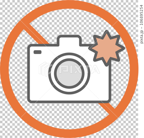 Flash photography prohibited icon (thin type) 106895254