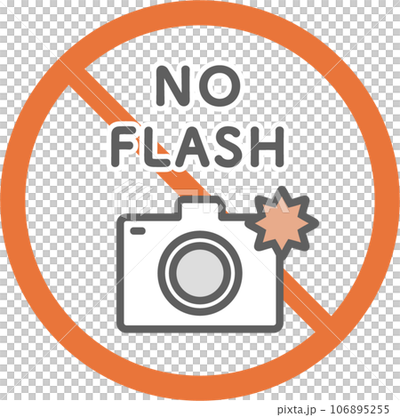 Flash photography prohibited icon (thin type) 106895255