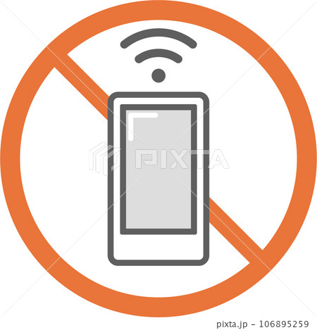 スマホ使用禁止のアイコン（細いタイプ） 106895259