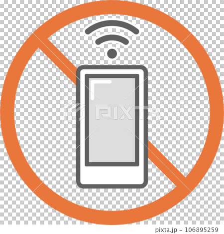 スマホ使用禁止のアイコン（細いタイプ） 106895259