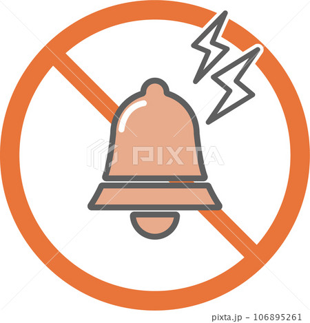 騒音禁止のアイコン（細いタイプ） 106895261