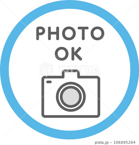 撮影許可・撮影OK・写真OKのアイコン（細いタイプ） 106895264