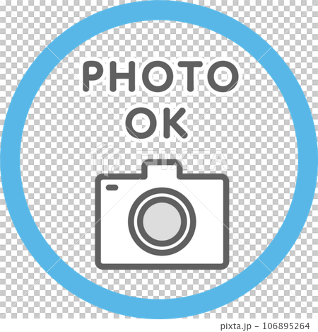 撮影許可・撮影OK・写真OKのアイコン（細いタイプ） 106895264