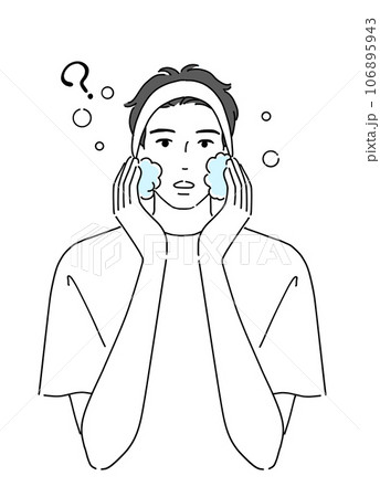 洗顔について疑問がある男性 106895943
