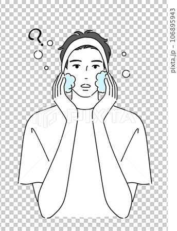 洗顔について疑問がある男性 106895943