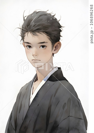 大正・明治時代に描かれた少年の肖像画　水彩画風（AI生成画像） 106896268
