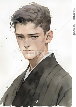 人物画#36 男性の肖像 アクリル画 3号 男の肖像