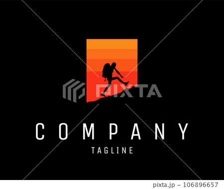 mountain climber walking over rocks. silhouette vector design. isolated white background appearing from the side. best for logo, badge, emblem, icon, sticker design. available in eps 10 mountain climber walking over rocks. silhouette vector design. isolated white background appearing from the side. best for logo, badge, emblem, icon, sticker design. available in eps 10 106896657
