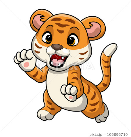 Cute tiger cartoon on white background Cute tiger cartoon on white background 106896710
