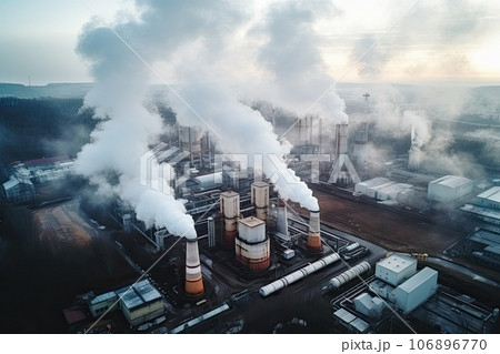 Air pollution and emission ecology problem concept. 106896770