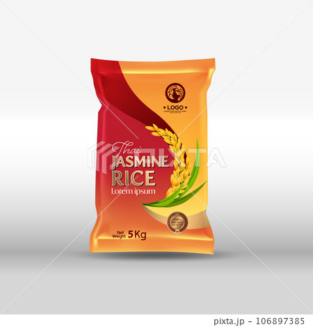Rice Package Mockup Thailand food Products, vector illustration Rice Package Mockup Thailand food Products, vector illustration 106897385