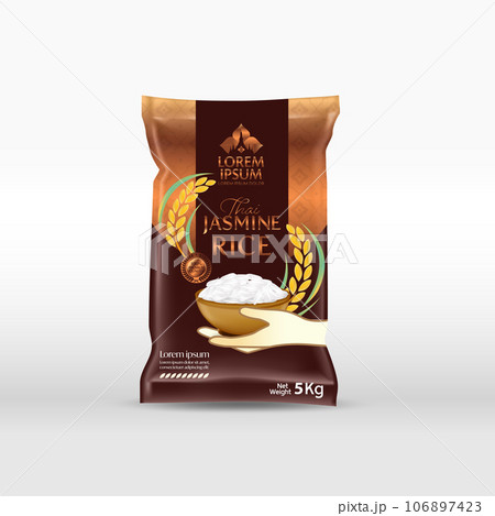 Rice Package Mockup Thailand food Products, vector illustration Rice Package Mockup Thailand food Products, vector illustration 106897423
