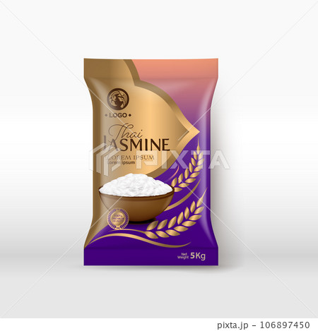 Rice Package Mockup Thailand food Products, vector illustration Rice Package Mockup Thailand food Products, vector illustration 106897450