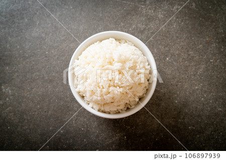 cooked white rice bowl cooked white rice bowl 106897939