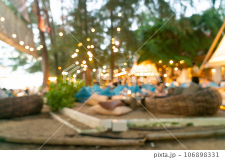 abstract blur beach cafe restaurant for background 106898331