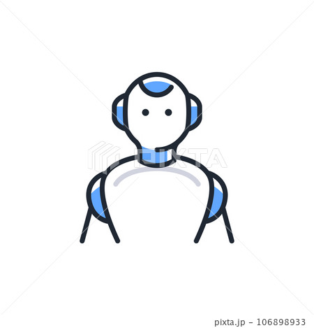ヒューマノイド型AIロボットのシンプルなベクターアイコンイラスト素材 ヒューマノイド型AIロボットのシンプルなベクターアイコンイラスト素材 106898933