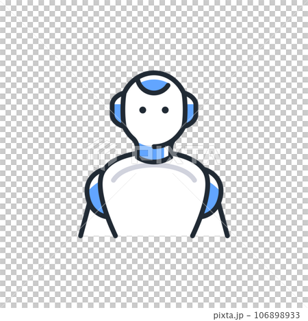 ヒューマノイド型AIロボットのシンプルなベクターアイコンイラスト素材 ヒューマノイド型AIロボットのシンプルなベクターアイコンイラスト素材 106898933