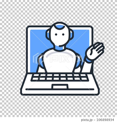 Simple vector icon illustration material of a humanoid AI robot that proposes Simple vector icon illustration material of a humanoid AI robot that proposes 106898934
