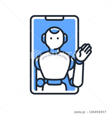 スマホと人工知能のシンプルなベクターアイコンイラスト素材 106898937